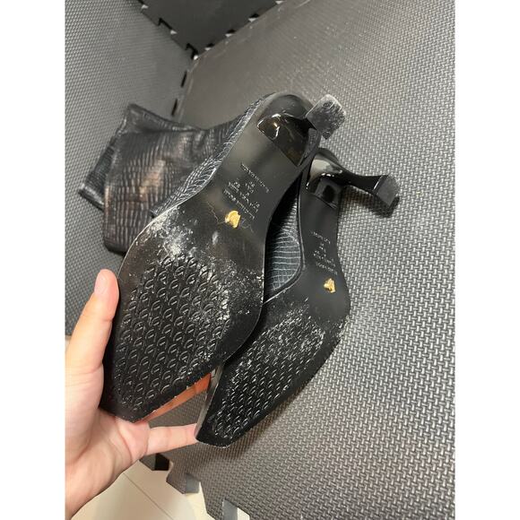 Free People x Vicenza Friday Fever Heel Boots Black Croc Size 37 US 6 - Picture 5 of 7